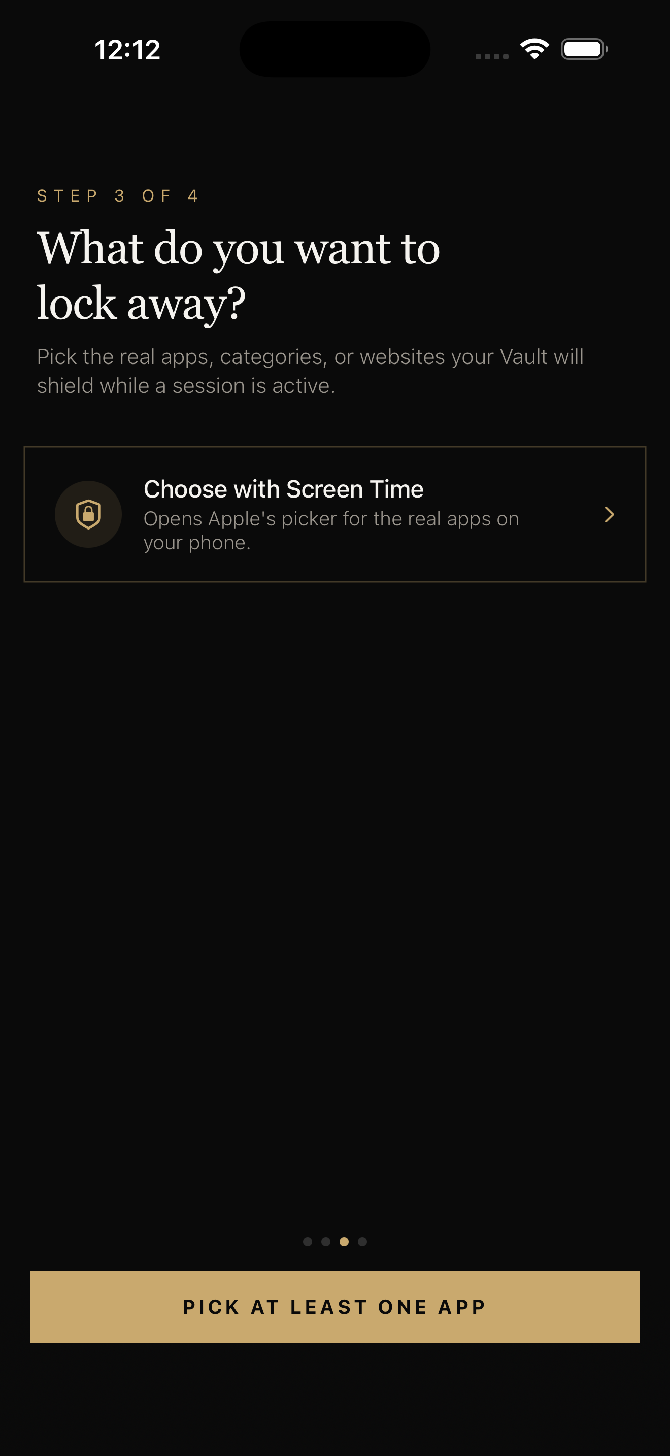 Choose apps and categories to lock