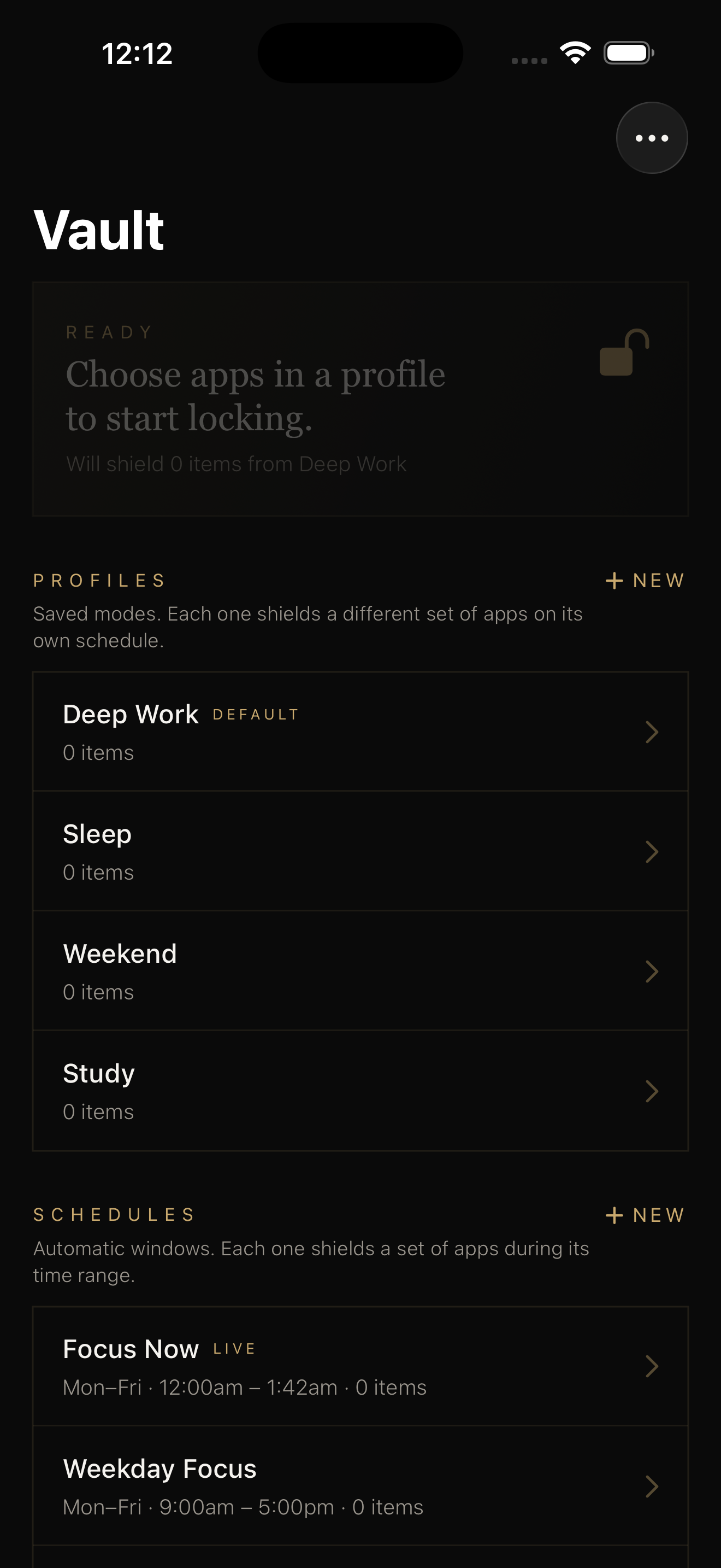 Dashboard: saved modes